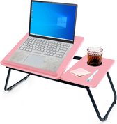 Opvouwbare laptoptafel - multifunctionele bedtafel, ideaal voor eten, werken, lezen, schrijven of televisie kijken - werktafel - laptopstandaard, lessenaar (roze)