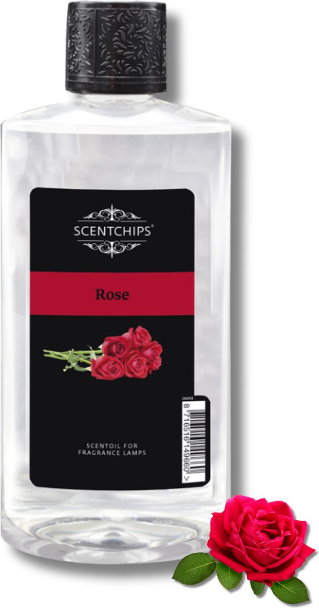 Goedkoopste Scentchips® Roos - Geurolie Voor Oliebrander - Parfum Olie - Geurolie Voor Lampenolie - Geurlamp Olie - 475ml
