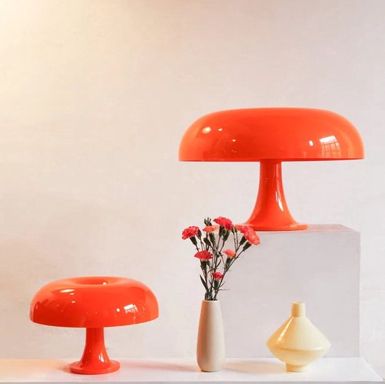 Moderne Italiaanse Mushroom lamp - Paddenstoel lamp - Sfeerlamp - Designer Lamp - Tafellamp - Oranje - LED-lamp