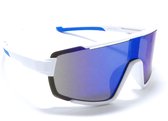 Tourmalet Blanc Blue- Matt Wit Sportbril met UV400 Bescherming - Unisex & Universeel - Sportbril - Zonnebril voor Heren en Dames - Fietsaccessoires