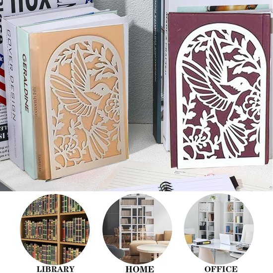 Heavy Duty boekensteunen voor planken, antislip basis, zwart, geweldig voor bibliotheek, kantoor, thuis, school, 4 paar