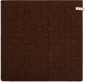 Bol.com Knit Factory Gebreide Keukendoek - Keukenhanddoek Uni - Handdoek - Vaatdoek - Keuken doek - Chocolate - Donkerbruin - 50... aanbieding