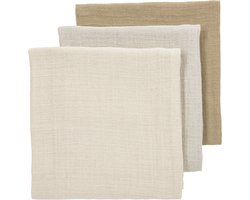 Product: Meyco Baby Uni pre-washed hydrofiele doeken - 3-pack - pre-washed hydrofiel - soft sand/greige/taupe - 70x70cm, van het merk 
