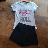 New Collection - T-shirt - Rock & Roll - Wit/roze - maat 128