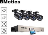 BMetics Home Security Systeem H.265 + 8CH - CCTV - Beveiligingscamera set met 4 Cameras Outdoor Buiten - Home Security Camera Systeem - Wifi Camera Set - Video + Audio-opname - Beveiligingscamera - 4 Camera’s - Nachtzicht - Motion Detector