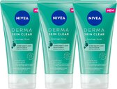 3x Nivea Scrub Derma Skin Clear 150 ml