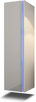 Meuble de salle de bain GS11 30 x 30 x 110 cm - Wit - Meuble colonne suspendu avec éclairage LED