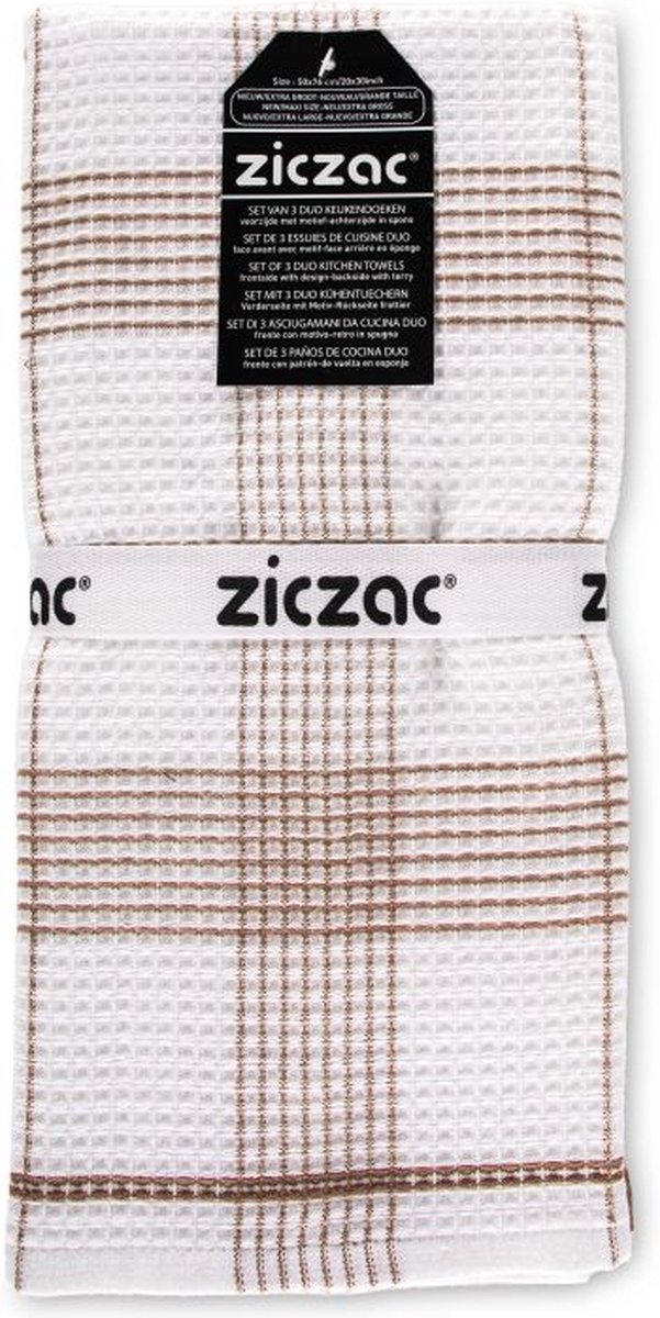 Keukenhanddoek CULINARY CULINARY DUO WAFFLE - SET/3 - 50x76 cm, bruin