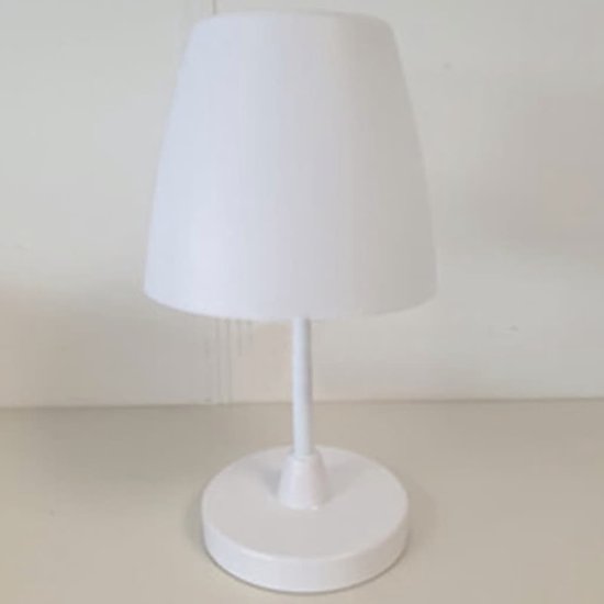 H&S Collection Lampe de table LED rechargeable 13x30 cm blanc