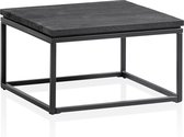 Rootz Modern Design Salontafel - Vierkante Tafel - Handgemaakt - Mangohout - Zwart - Uniek - Antislipnoppen - 60cm x 60cm x 35cm