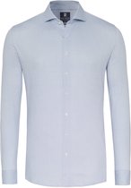 Desoto - Essential Overhemd Hai Piqué Dots Blauw - Heren - Maat 46 - Slim-fit
