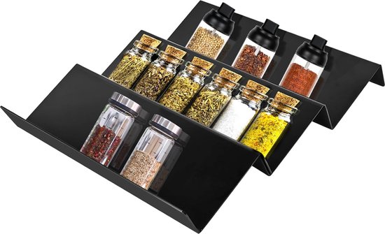 Foto: Kruidenorganizerlade kruidenreklade acrylkruidenlade inzet met 3 niveaus keukenkruidenlade organizersysteem zonder kruidenpotje 