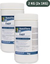 Famiflora Fast Chlore en granulés à action rapide 2kg (2 x 1 KG) - Convient pour piscine et spa - Chlore l'eau rapidement - Pour l'entretien et le choc chlore