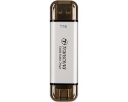 Transcend ESD310S 1 TB Externe SSD harde schijf USB-A 3.2 Gen 2, USB-C Zilver TS1TESD310S