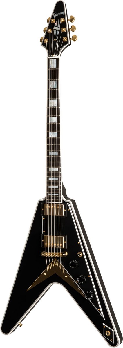 Gibson Flying V Custom Ebony - Custom elektrische gitaar