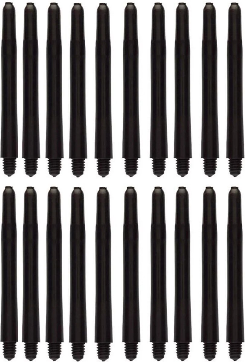 S&D - Dartpijlen shaft - 20 stuks - Zwart - 5,4 cm - Universeel - Nylon - Vervanging Steeltje / Achterkant - Flights