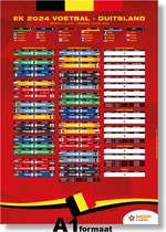 MGPcards - Schema EK voetbal 2024 - Poster - A1 - 59,4 x 84cm - Speelschema EK 2024 - België Artikelen - Rode Duivels - XL Speelschema - Vaderdag - Cadeautip!