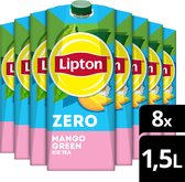 Lipton Ice Tea Green - Mango Zero - heerlijke smaak, zonder suiker - 8 x 1,5 L