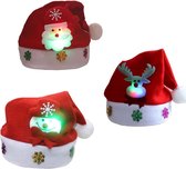 Kerstmuts Met Lichtjes Setje - 3 stuks - Volwassenen - LED