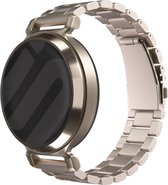 Bracelet à maillons en acier Strap-it 14 mm - Bracelet de montre intelligente en métal couleur Starlight adapté au Garmin Lily 2 (pas la première version)