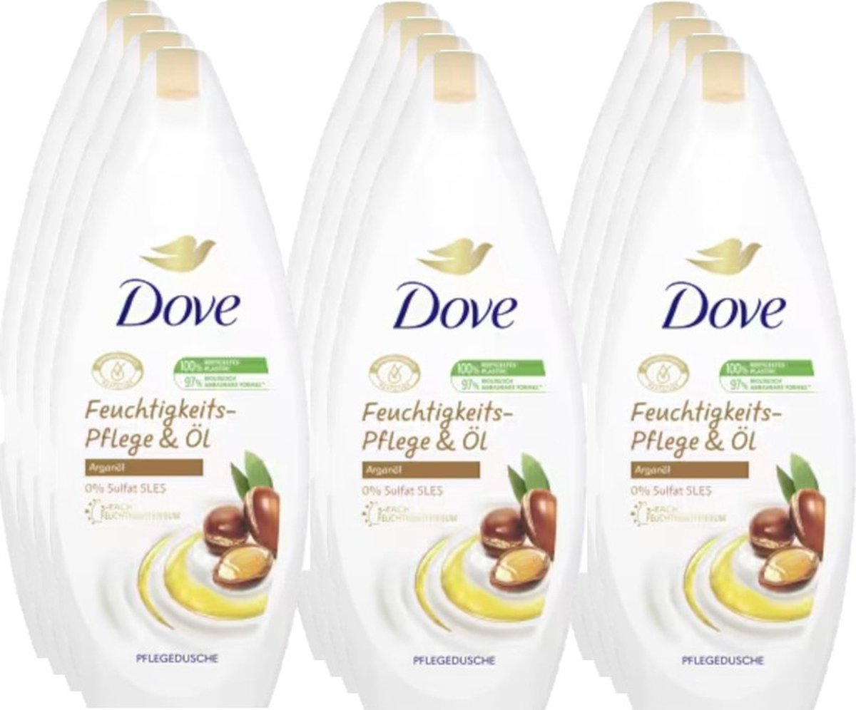 Dove Douchegel Moisturising Care & Argan Oil 250ML Voordeelverpakking 12 stuks