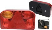 PD® - Achterlicht aanhangwagen - LINKS Rood - Caravan achterlicht - DELUXE - inclusief kabel - links - rood - 220 × 140 mm