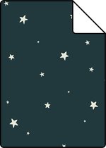 Proefstaal ESTAhome glow-in-the-dark behangpapier lichtgevende sterretjes donkerblauw - 139262 - 26,5 x 21 cm