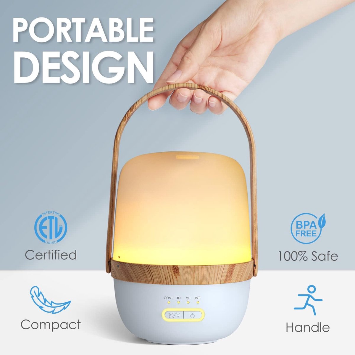 Goedkoopste Aromadiffuser, draadloze oplaadbare diffuser voor etherische oliën, draagbare aromatherapie diffuser met instelbare nevelmodus,