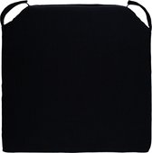 2x Universeel stoelkussen zwart - Raven - 40x40cm - zitkussen - galette de chaise - kussen met klittenband