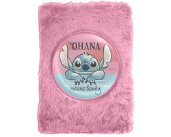 foto van Disney Lilo & Stitch Notitieboek - Roze - Pluche - Zacht - 15 x 21 CM