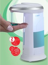 Zeep/geldispenser met sensor wit 330 ml - Badkamer/keuken zeep dispenser