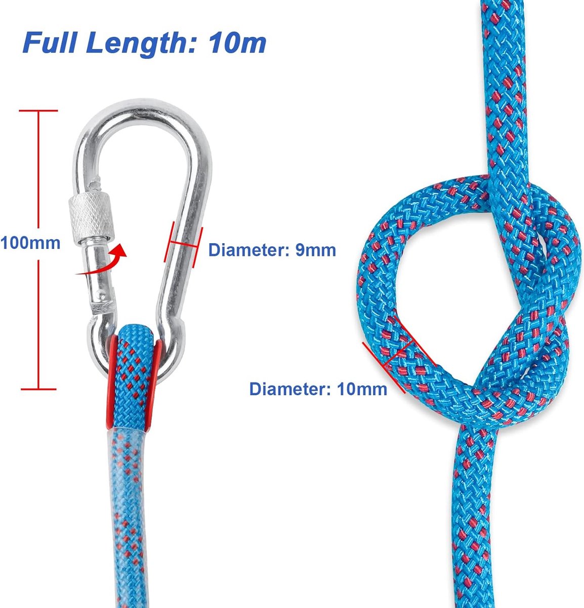 Corde De Sécurité Nylon 5 M - Pour Escalade, Alpinisme, Survie Et Activités Outdoor
