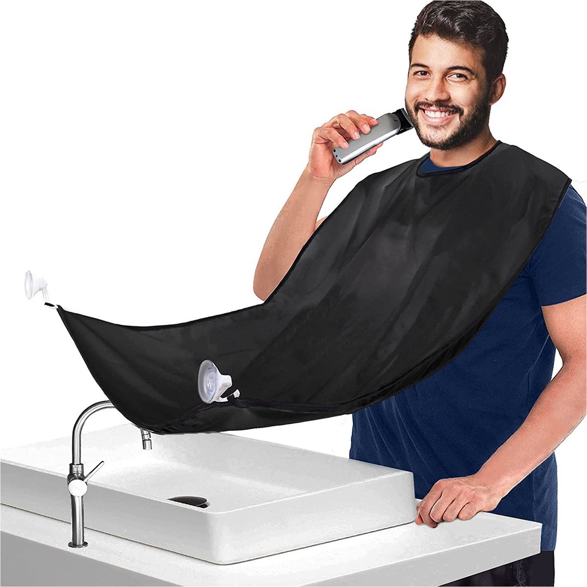 Goedkoopste Baardverzorging accessoires - schoonheid mantel - Baard schort cadeau voor mannen - Beard Cape-Baard schort- Baard Trimmen Catcher Bib in - haren opvangen tijdens het scheren - zwart