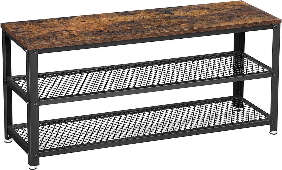 Schoenenrek - Met 2 planken - Metalen frame - 100 x 30 x 45 cm