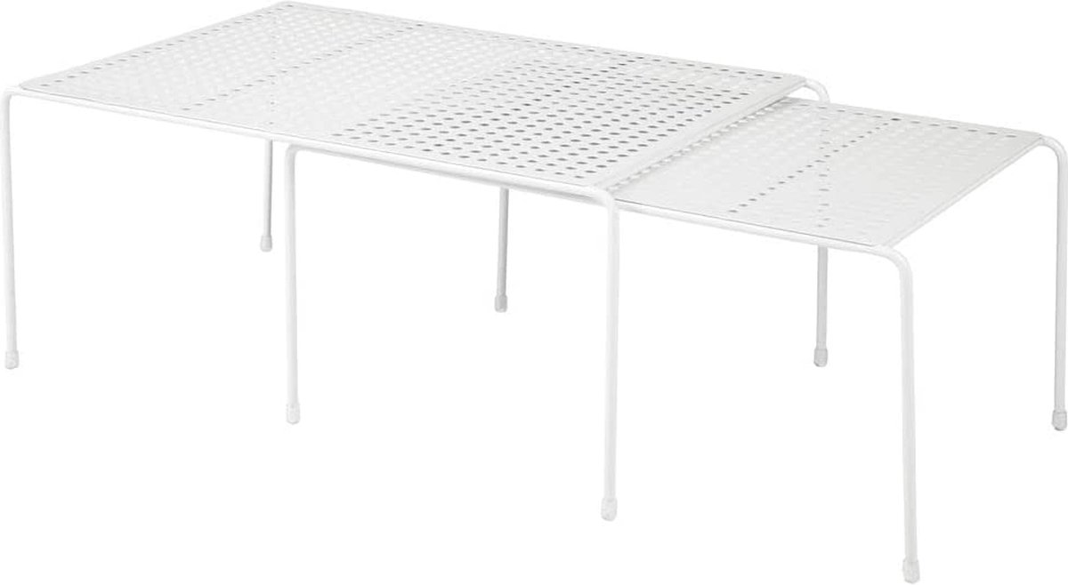 Goedkoopste mDesign Keukenrek schap - voor keukenkastjes werkbladen voorraadkasten uitschuifbaar/vrijstaand - wit
