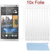 Cadorabo Schermbeschermers compatibel met HTC ONE MAX T6 - Beschermende folies in HOOG HELDER - 10 stuks zeer transparante beschermfolie tegen stof, vuil en krassen