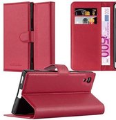 Cadorabo Hoesje geschikt voor Sony Xperia XA1 in KARMIJN ROOD - Beschermhoes met magnetische sluiting, standfunctie en kaartvakje Book Case Cover Etui