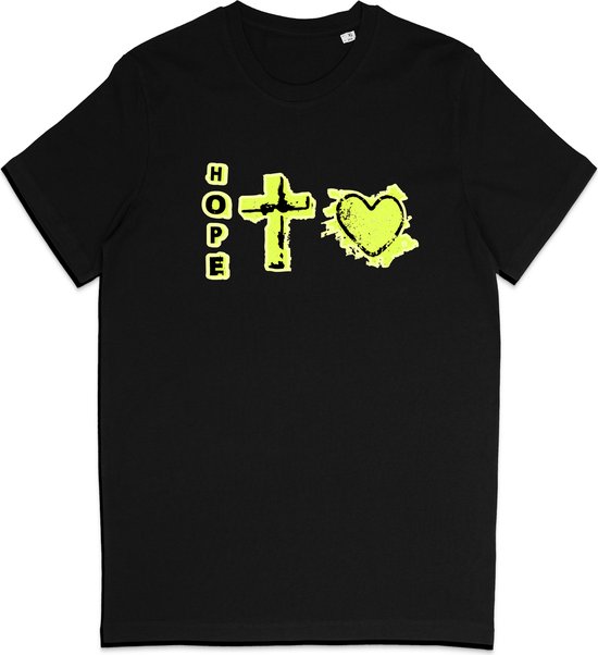 Hoop Geloof Liefde T Shirt - Iconisch - Zwart - XS