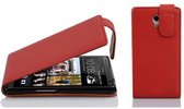 Cadorabo Hoesje voor HTC Desire 600 in INFERNO ROOD - Beschermhoes in flip-design Case Cover van getextureerd imitatieleer