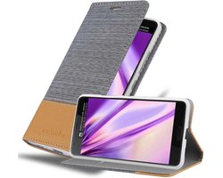Cadorabo Hoesje geschikt voor HTC U ULTRA in LICHTGRIJS BRUIN - Beschermhoes met magnetische sluiting, standfunctie en kaartvakje Book Case Cover Etui