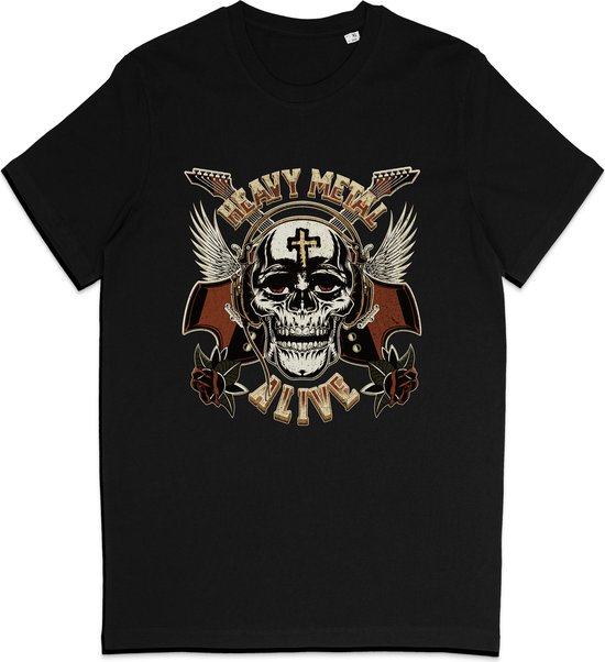 Heavy Metal Alive - Heren en Dames T Shirt - Zwart - XS