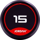 Jordan Fitness 15kg Rubber Dumbbells (Pair) - Red