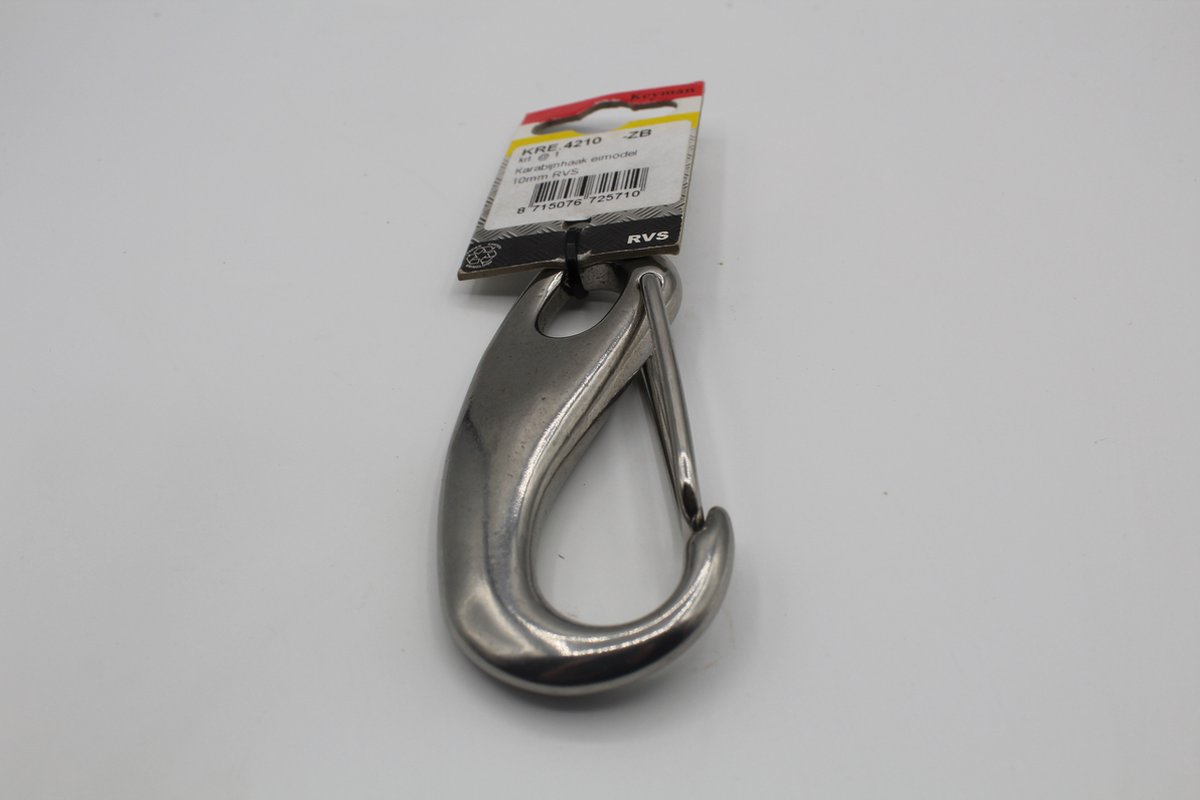 Keyman KRE.4210-ZB Karabijnhaak eimodel 10mm RVS 316