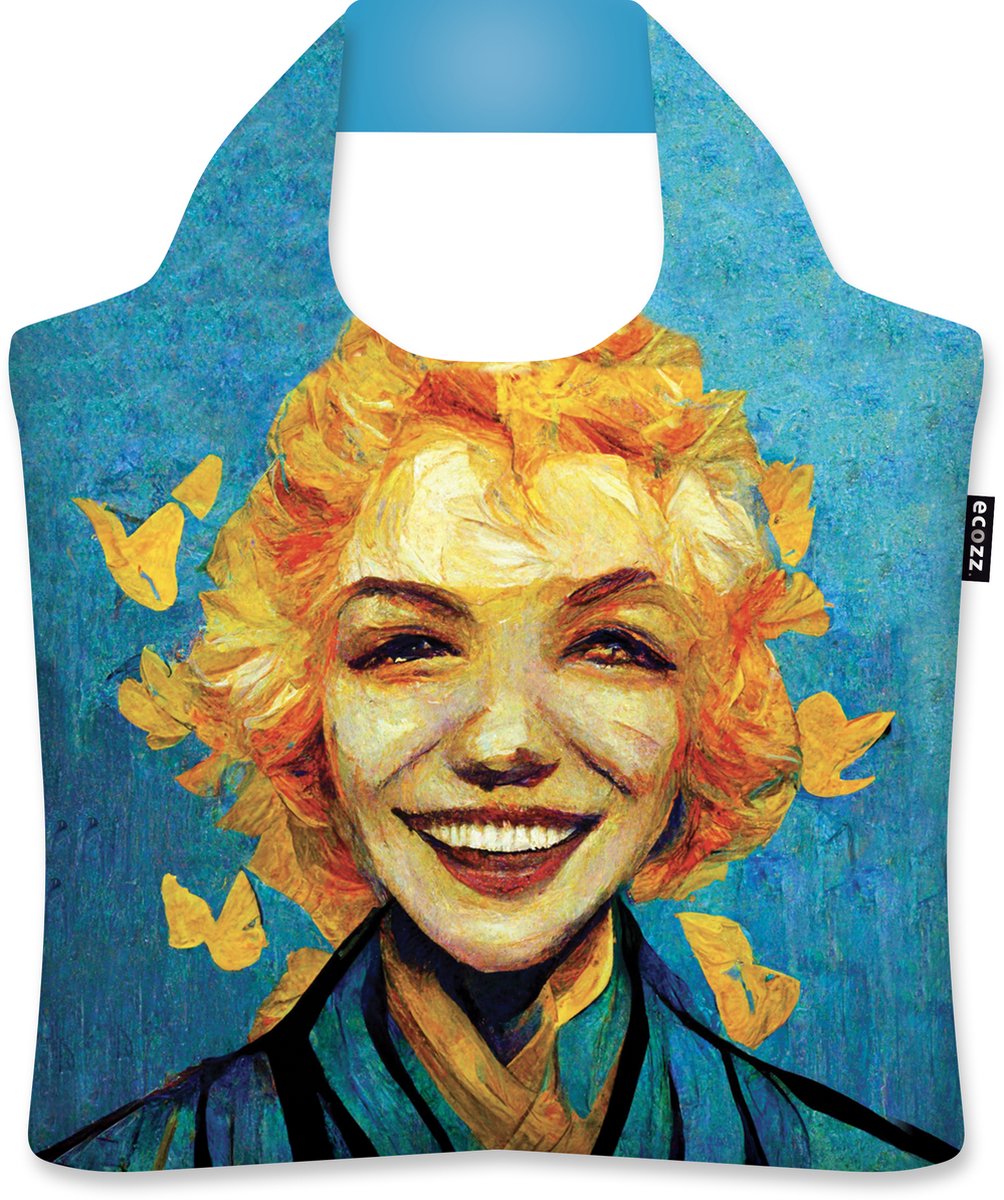 Ecozz - Marilyn Monroe - 100% gerecycled (rPet) – Öko-Tex - Voorzien van rits - Afsluitbaar - Opvouwbare boodschappentas - Waterresistant – Shopper - Eco-vriendelijk - Duurzaam - Ecoshopper