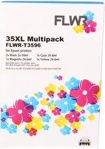 FLWR - Cartridges / Epson 35XL Multipack / zwart en kleur / Geschikt voor Epson