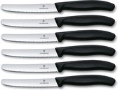 Victorinox Swiss Classic Set of 6 Stainless Steel Table Knives with 11 cm Blade, Black, 30 x 5 x 5 cm
