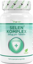 Selenium 3-voudig complex - 365 tabletten met elk 200 µg - Premium: natriumseleniet, L-selenomethionine, seleniumgist - Veganistisch - Hoog gedoseerd | Vit4ever |