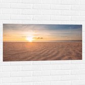 Muursticker - Close up van het Strand met Mooie Zonsondergang - 100x50 cm Foto op Muursticker