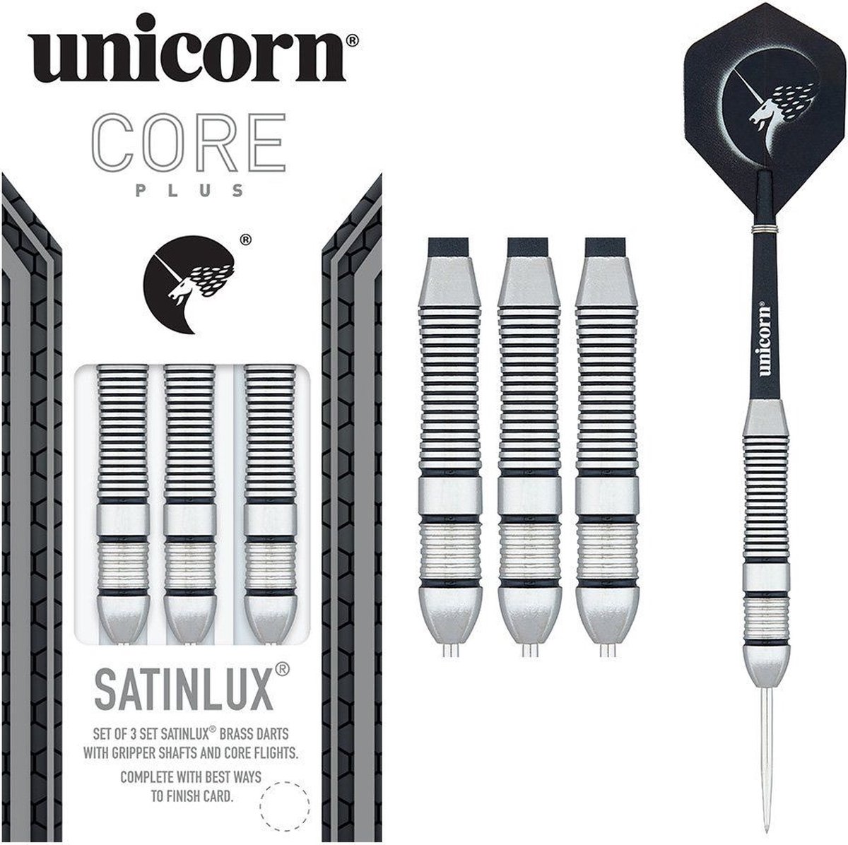 Unicorn Core Plus Satinlux Brass - Dartpijlen - 22 Gram