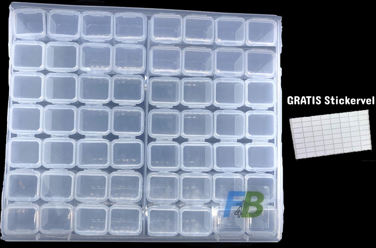 F4B Opbergdoos Diamond Painting – 56 Bakjes – Incl. Stickervel – Compact Formaat — afbeelding 7
